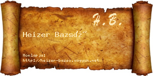 Heizer Bazsó névjegykártya